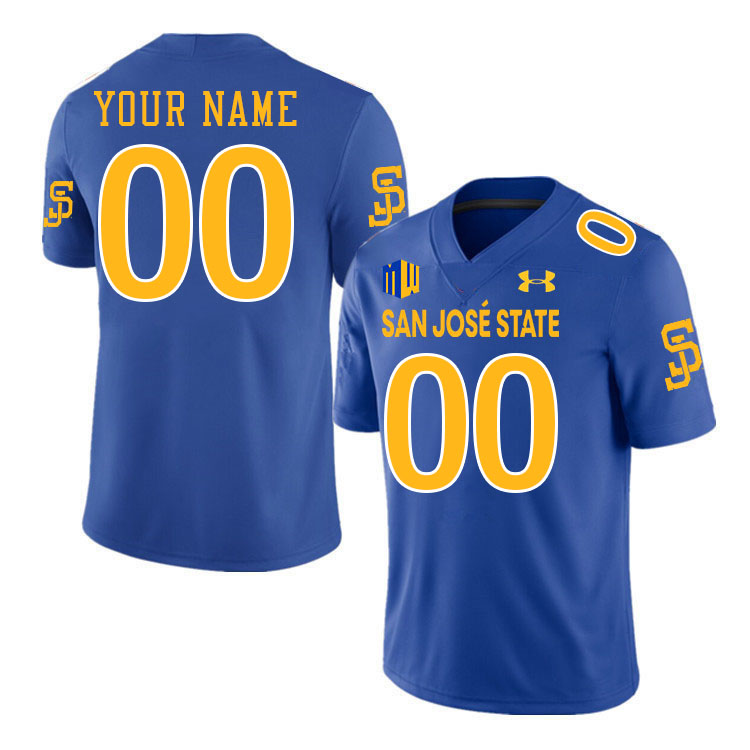 Custom San Jose State Spartans Name And Number Football Jersey-Royal